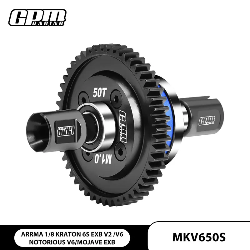 GPM 20CrMnTi St + 7075 Alloy Center Complete Diffs 47T/50T لـ ARRMA OUTCAST 6S 1/8 Kraton V6 EXB Notorious 1/7 MOJAVE BIG ROCK