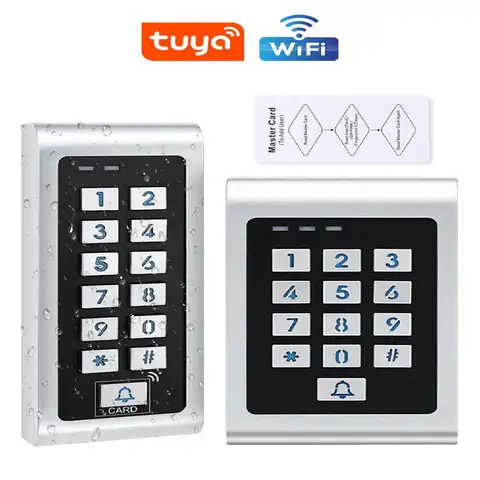 아연 합금 와이파이 키패드, Tuya 앱 원격 잠금 해제, IP66 방수, RFID EM 카드 10000, 사용자 인터록, 저전력