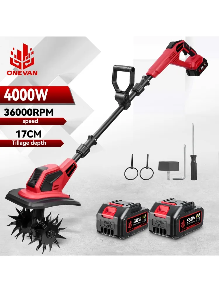 ONEVAN 36000 RPM Elektrische Helmstok Cultivator Grasmaaier Rototiller Voor Bodem Teelt Tuin Gereedschap Fit Voor Makita 18 V batterij Pin - afbeelding 2