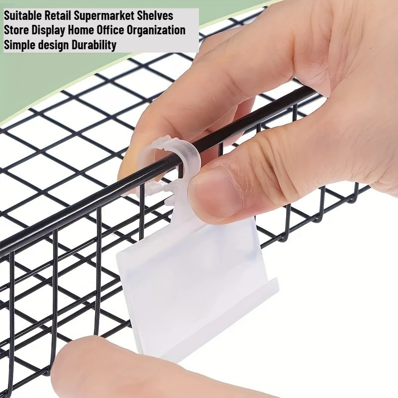 100 PVC Snap Lock Price Tag Display Clips Retail Supermarket Shelves Store Display Home Market Office Organizer Shelf Stability