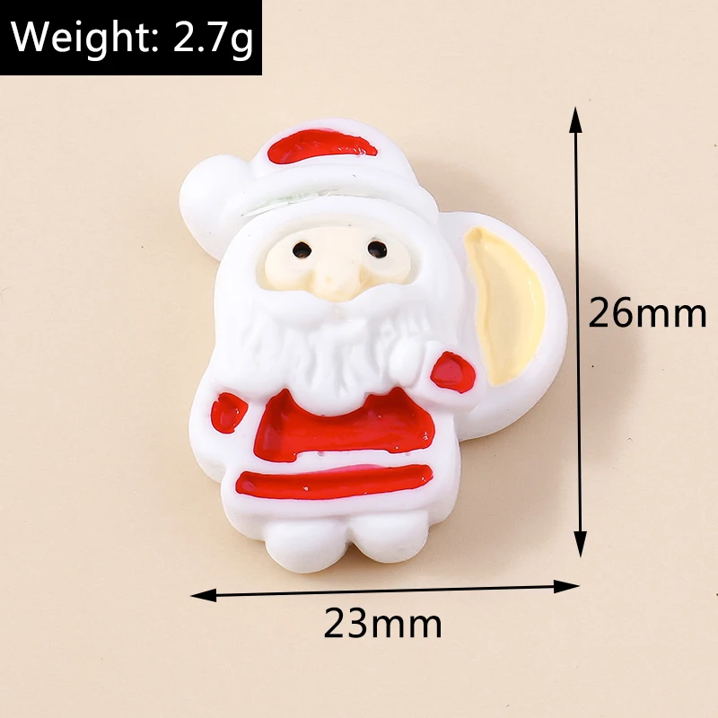 Leslie 10 Stück 22 x 19 mm niedliche Harz-Weihnachtskeks-Lebkuchenmann-Charms mit flacher Rückseite, Cabochon für DIY-Schmuckherstellung, Haarspangen – Detail 20