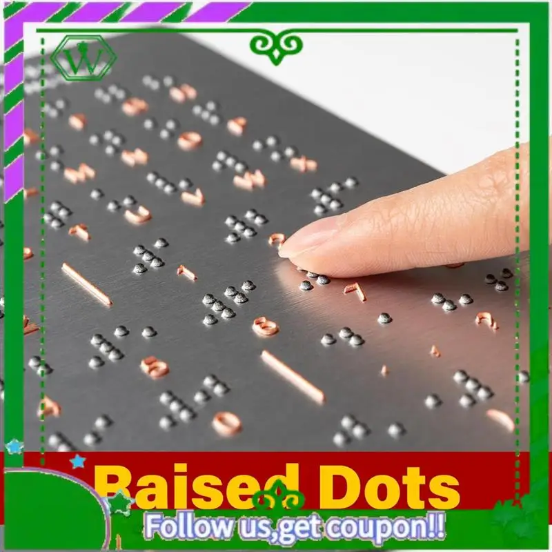 ABIK-Braille Alphabet Board,Raised Dots, For Beginners' Learning Of Numbers& Punctuation, Educational Gift