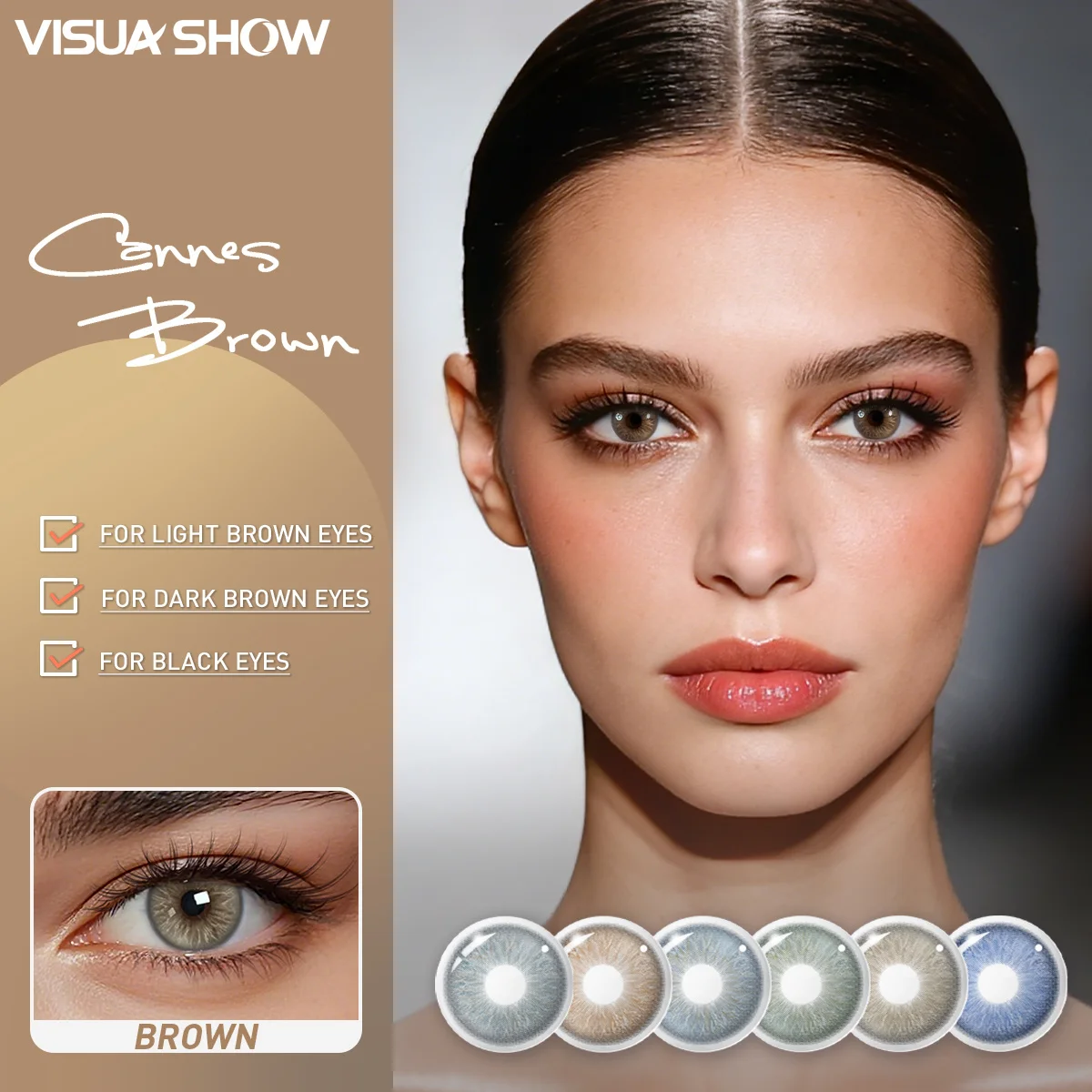 Visuashow 1 Paar Farbige Kontaktlinsen mit Starke fur Augen Make up Halbjahrlich Einweg 14.5mm Geeignet fur Taglichen Gebrauch Termine und Feste Vergrossern die Augen Perfekt fur Halloween Kostume und Cosplay – Detail 1