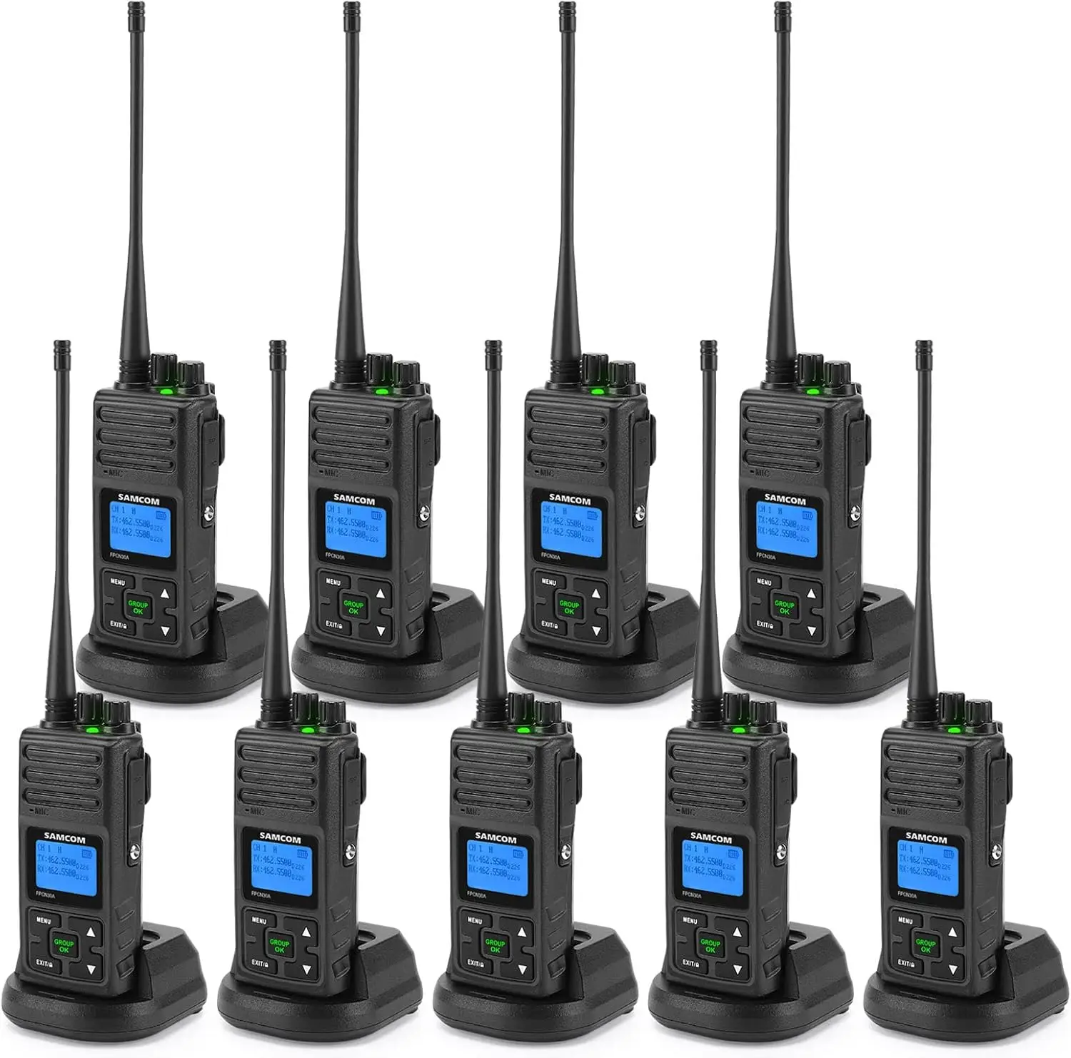 Power Two Way Radio,Heavy Duty Walkie Talkies for Adults Long Range with Earpieces,Professional UHF 2-Way Radio Rechargeable