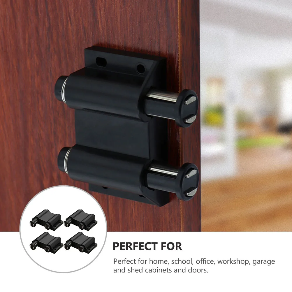 

4pcs Magnetic Double Door Cabinet Rebounder Plastic Latches for Kitchen Strong Capacity Easy Install Flexible Locks Hardware