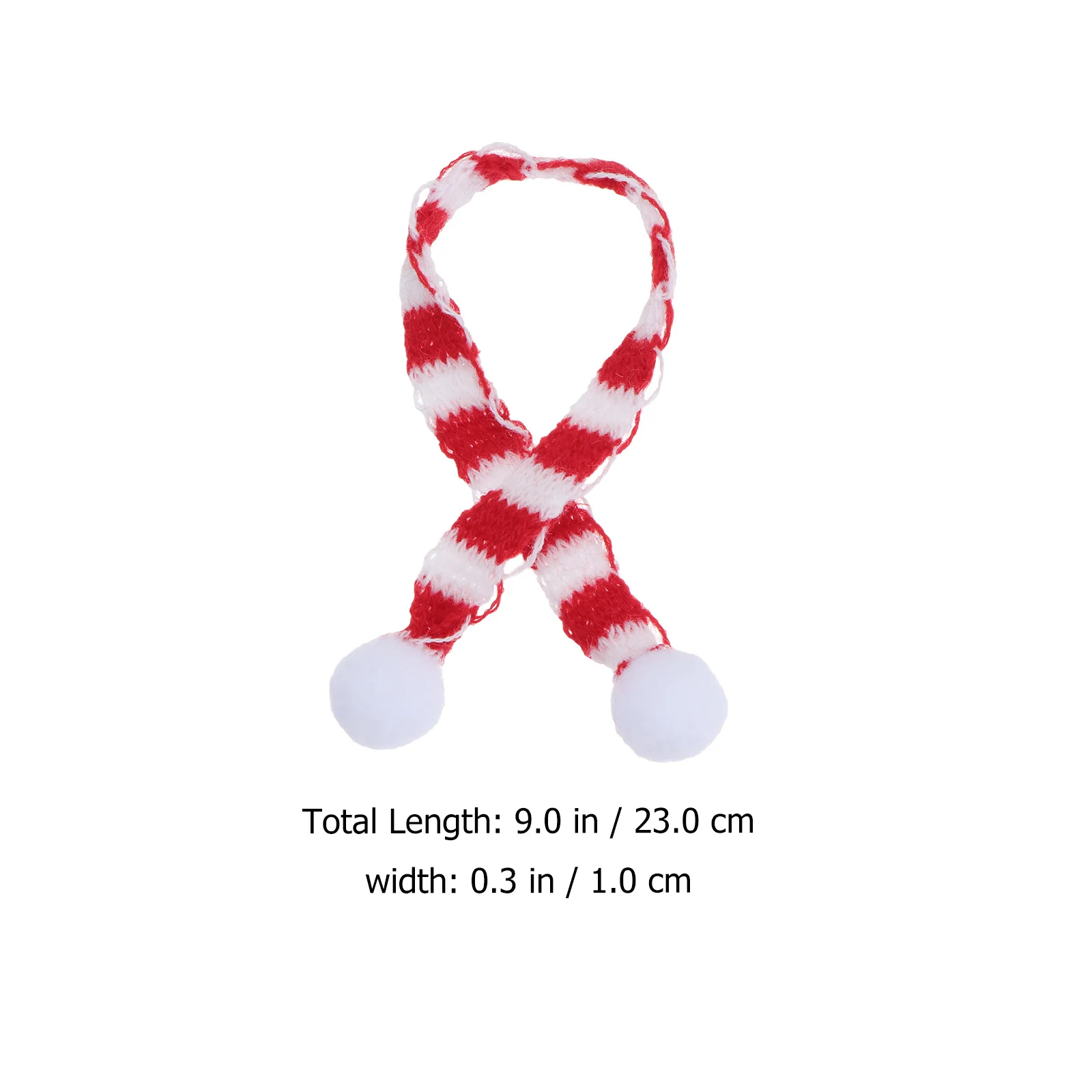 

8Pcs 1x23cm Festive Mini Scarf Knitted Pet Collar Red White Design Christmas Home Decor for Small Objects Party