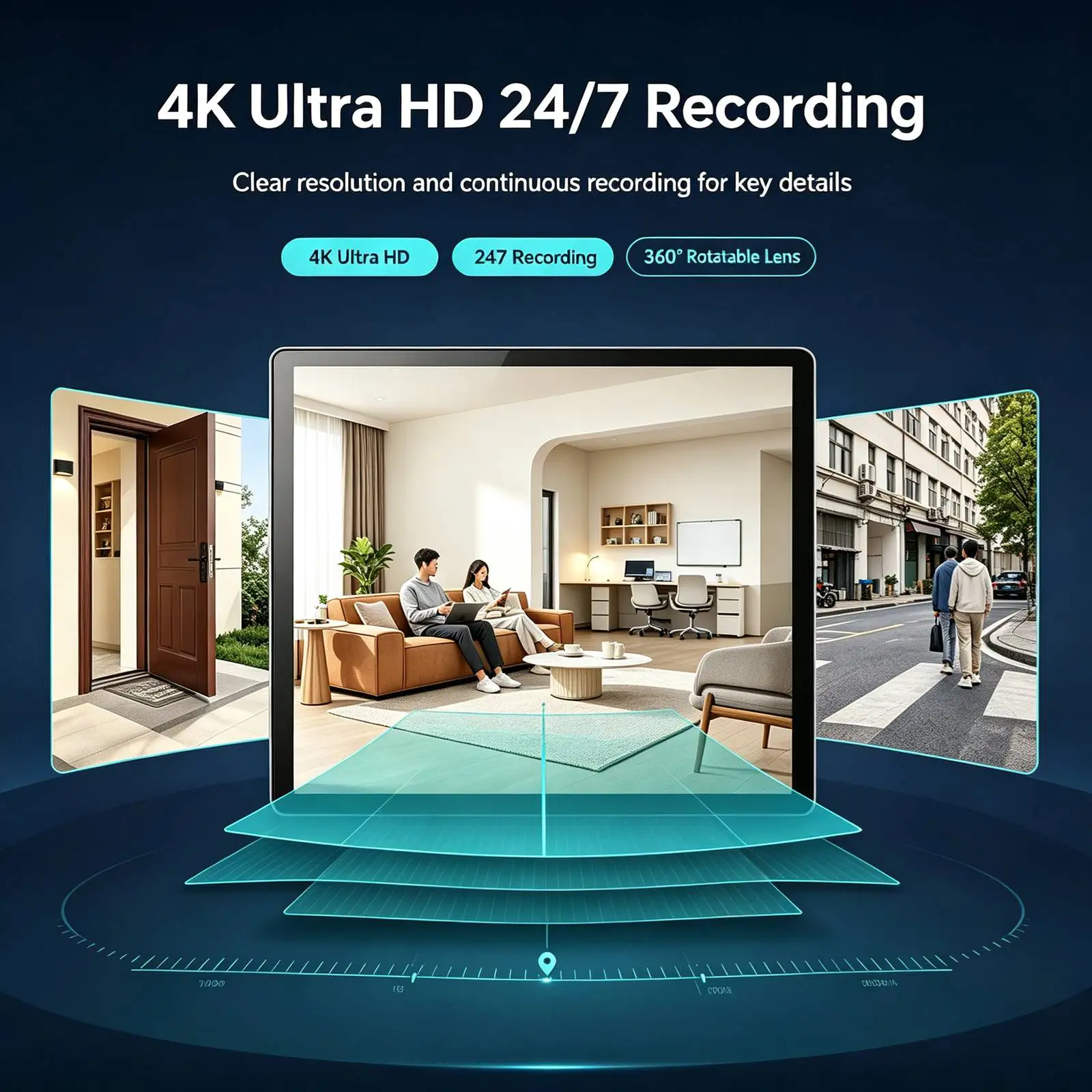 T8 Mini WiFi  Camera, 4K HD Small Nanny Cam with Infrared Night Vision, Smart Motion Detection Alert Push, Two‑Way Audio Intercom, Remote Phone Live View & Video Playback, TF Card & Cloud Storage, Multi‑User Sharing, Wireless Tiny Portable Surveillance Ca