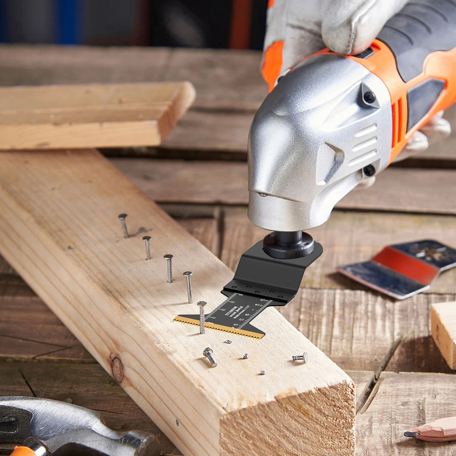 Lame per sega oscillanti in titanio da 20 pezzi Lame multiutensile oscillanti per taglio efficiente per viti per chiodi in metallo e legno Taglio in plastica