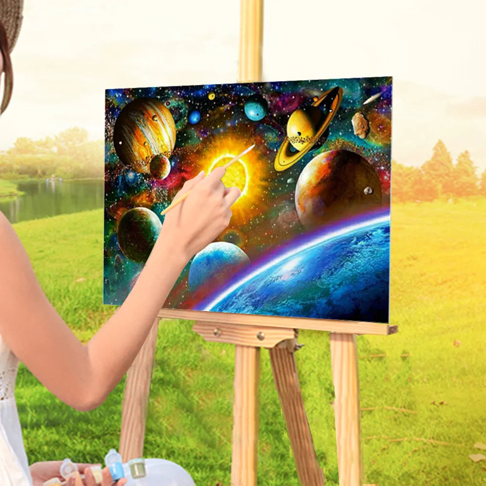 Universe Space Landscape DIY Paint By Numbers Kit Oil Paints 40*50 Painting On Canvas Handmade  Children Handicraft    Drawing