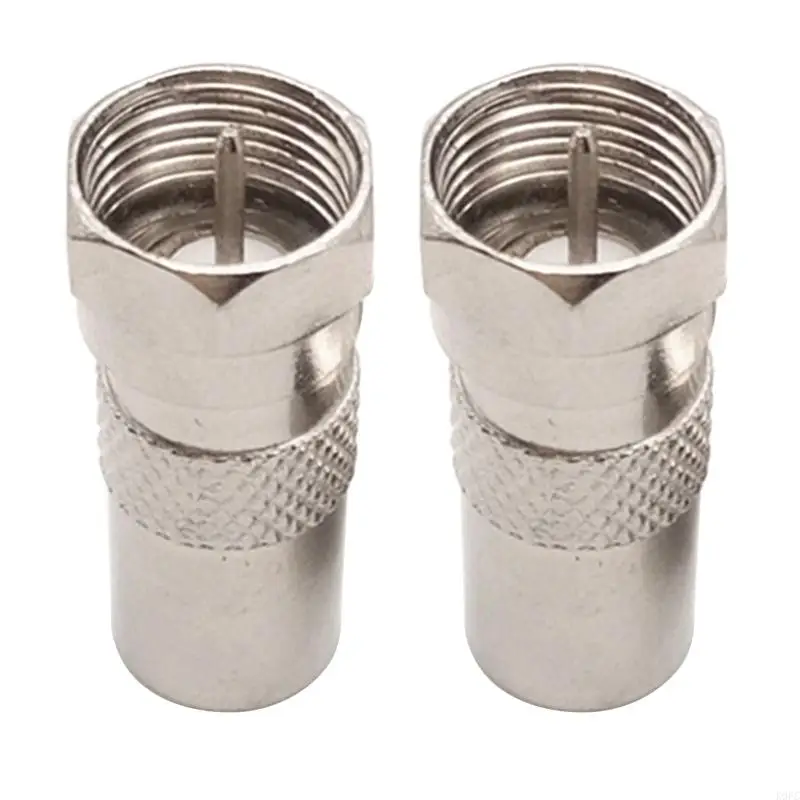 

K9FC 2Pcs F Type Quick Plug RF Coax Coaxial Cable Adapter Connector Male to Male