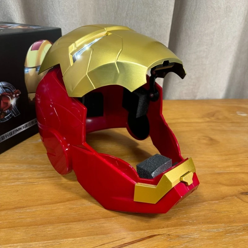 Cosplay Costume accessoires de fête Cosplay 1/1 super-héros Iron Man casque masque avec lumière LED modèle déguisement fête Anime spectacle sur scène P