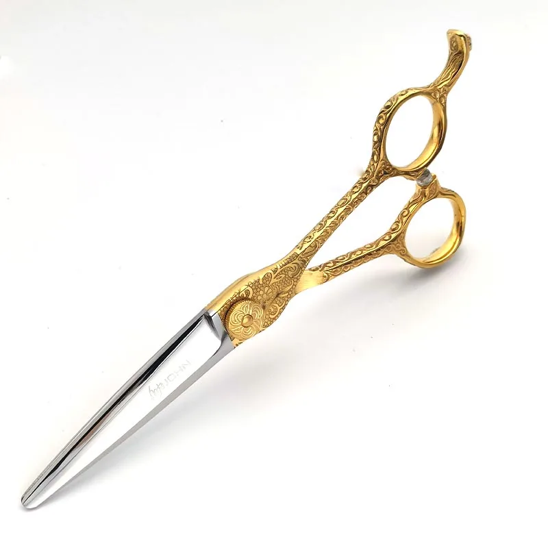 JOHN VG10 Cobalt Alloy Steel 18K Gold Electroplating Hairdresser Scissors 6 Inch Hair Cutting Scissors Barber Shears