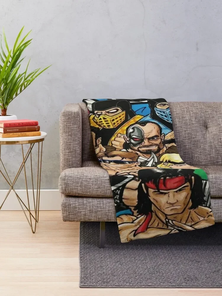 Mortal kombat gaming g Throw Blanket Cute Plaid Comforter Blankets