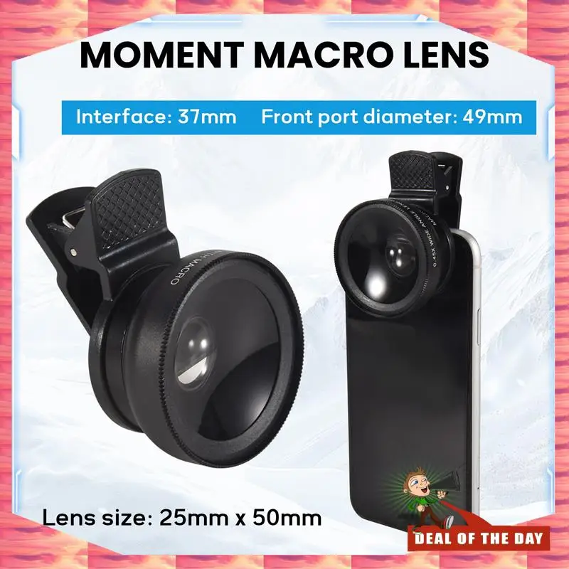24-Hour Delivery 2 In 1 HD Phone Lens 0.45X Super Wide Angle &12.5X Macro Mobile Lens For Iphone 11 For Xiaomi For  For H