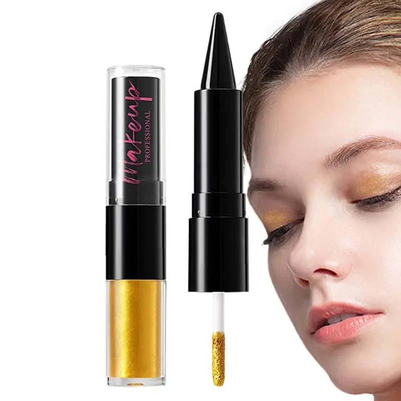 

2 in 1 Shimmer Eyeshadow Stick Liquid Makeup Eye Liner Pencil Blendable Makeup Tool Smudge-Proof Beauty Makeup