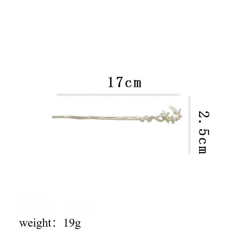 New Chinese style women's luminous crescent shaped hairpin with a high-end feel simple and elegant coiled hair hairpin image 6