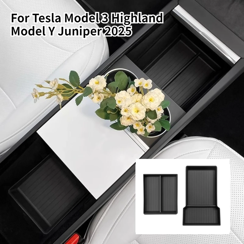 

Лоток для хранения центральной консоли Tesla New Model Y Juniper 2025, подлокотник, органайзер, коробка для Tesla Model 3 Highland, аксессуары