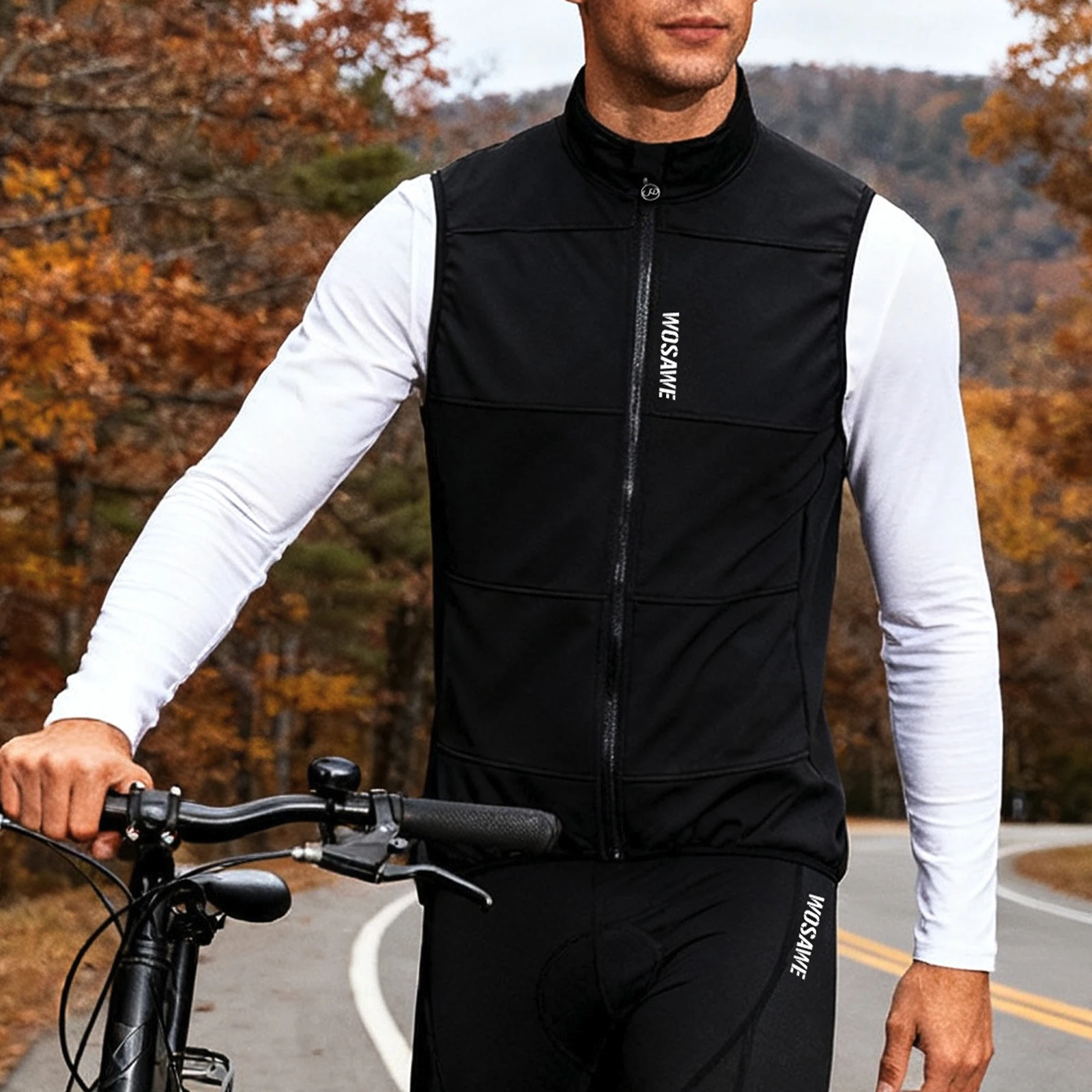 WOSAWE-Chaleco térmico para ciclismo de invierno, chaqueta para bicicleta a prueba de viento, cortavientos sin mangas, chaleco para bicicleta de montaña y carretera, chaleco cálido para deportes al aire libre