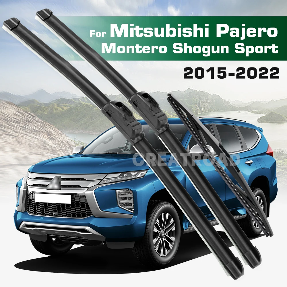 

GREATROAD Wiper LHD&RHD Front & Rear Wiper Blades Set For Mitsubishi Pajero Montero Shogun Sport 2015-2022 Windshield Windscreen