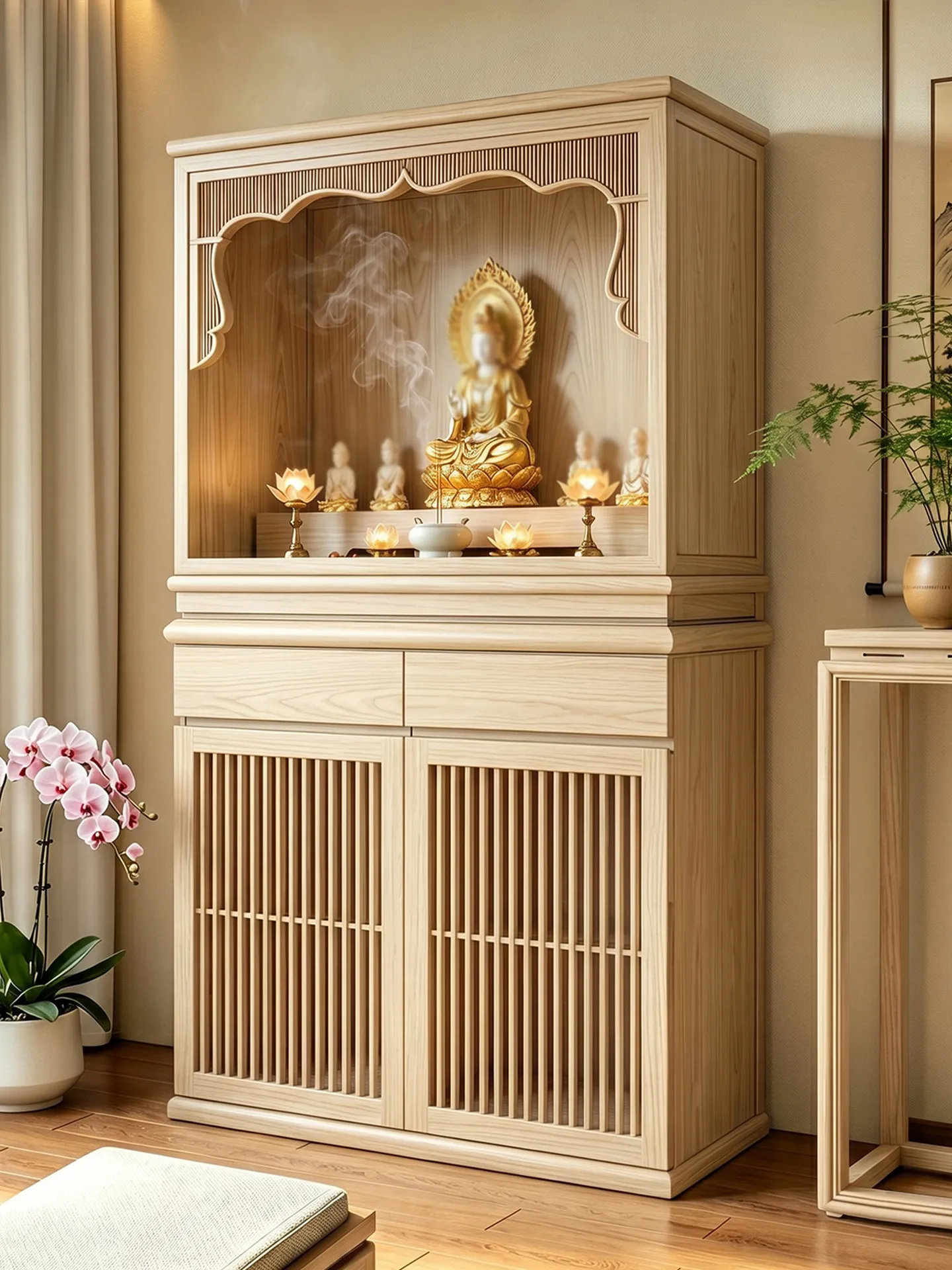 YJQ  new Chinese vertical cabinet offering table Buddhist platform Bodhisattva Guanyin God of Wealth split offering table