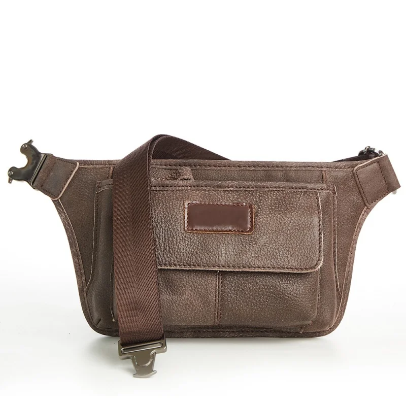 Men's Bag First Layer Cowhide Waist Bag Wholesale Multifunctional Chest Bag Men's Slanted Chest Bag Men's Real-Leather Bag Mobil