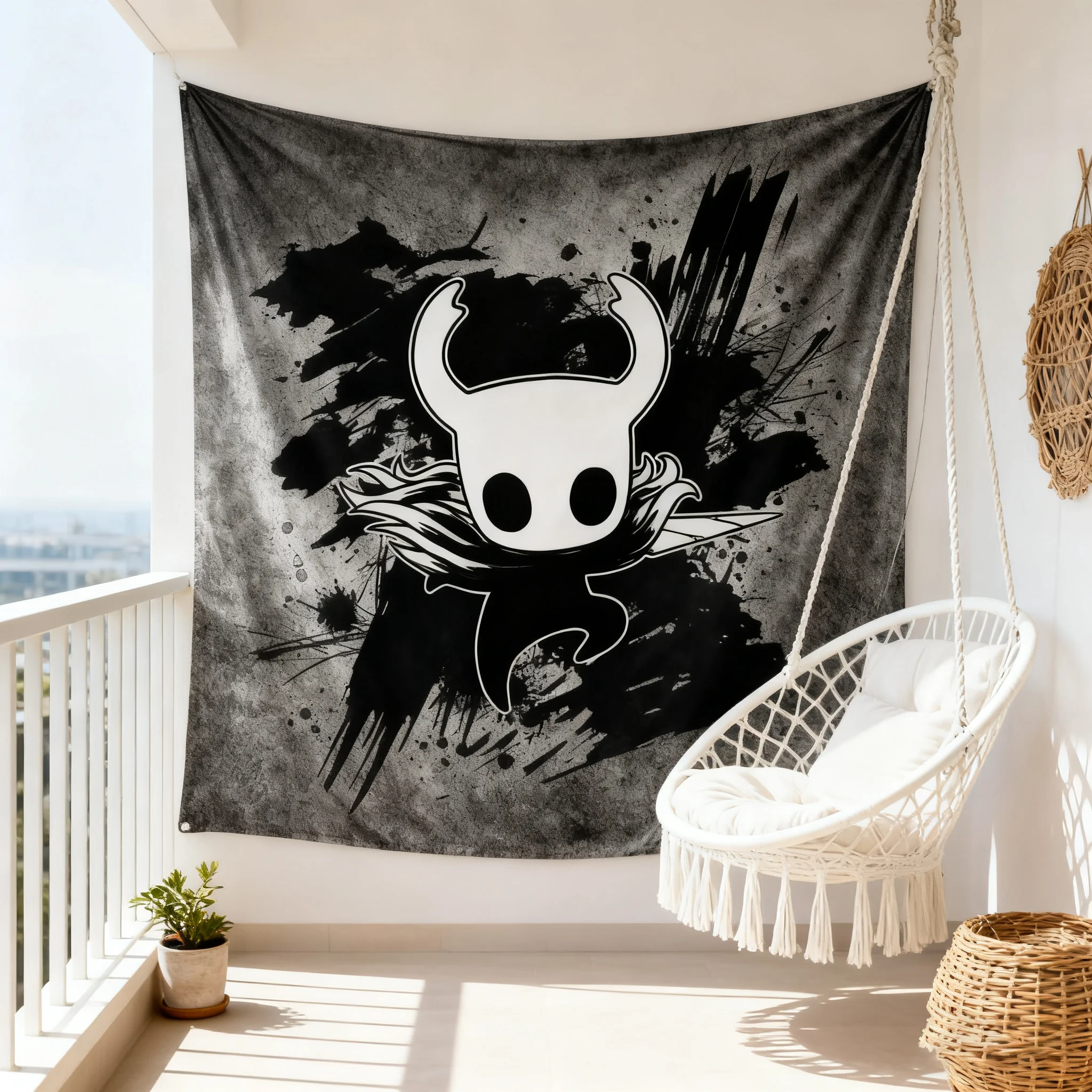 نسيج كارتون هولو نايت - بوليستر قابل للغسل بأحجام مختلفة ديكور لغرف المعيشة/غرف النوم/هدايا الأصدقاء