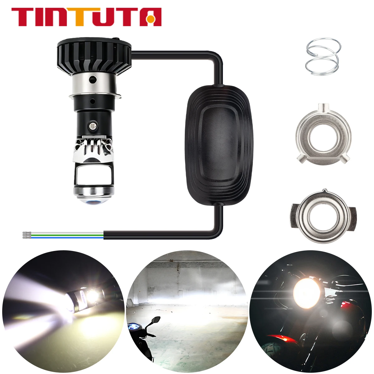 

1pc Motorcycle LED Headlight Bulb Ultra Bright Hi/Lo Beam 6000K White Waterproof Fan Cooling Universal Motorbike Headlamp