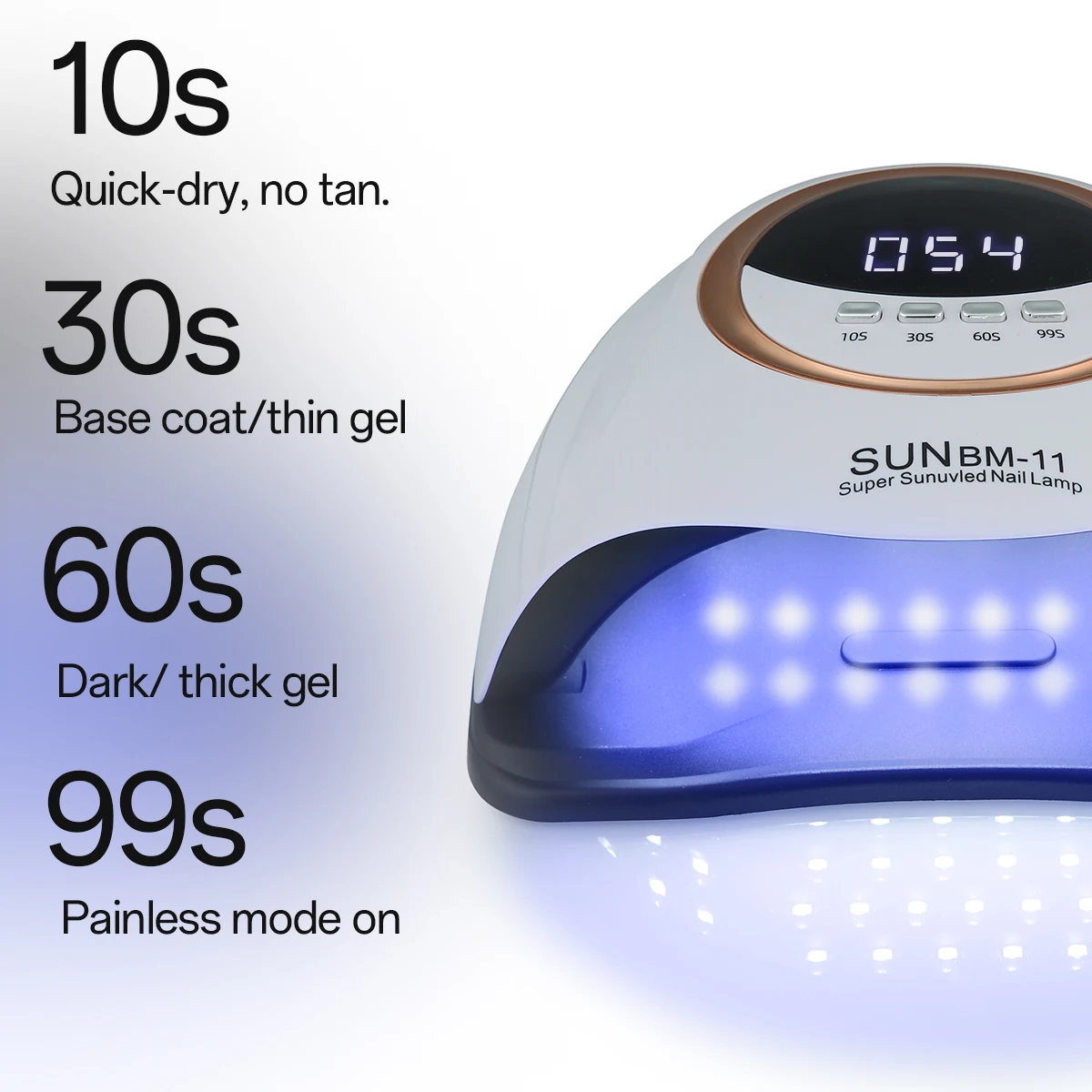 SUN BM-11 Nail Dryer Machine 66LEDs 2-in-1 LED/UV Nail Lamp for Nail Gel Polish Curing Manicure Lamp with Four Timer LCD Display