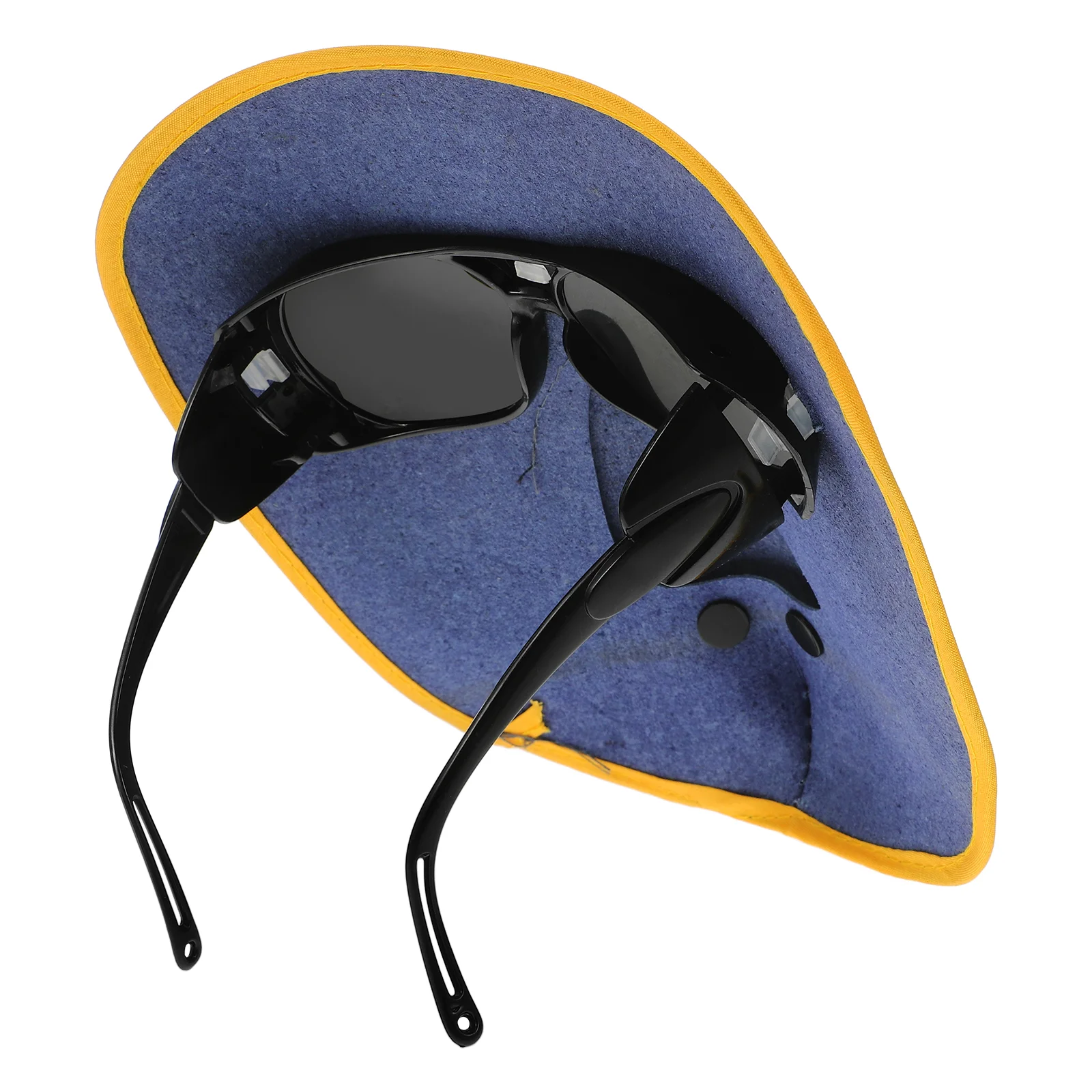 Máscara de soldadura con gafas, máscara de trabajo de soldadura de piel de vaca, protección de soldadura ajustable, para el lugar de trabajo de soldadura, 2 uds.