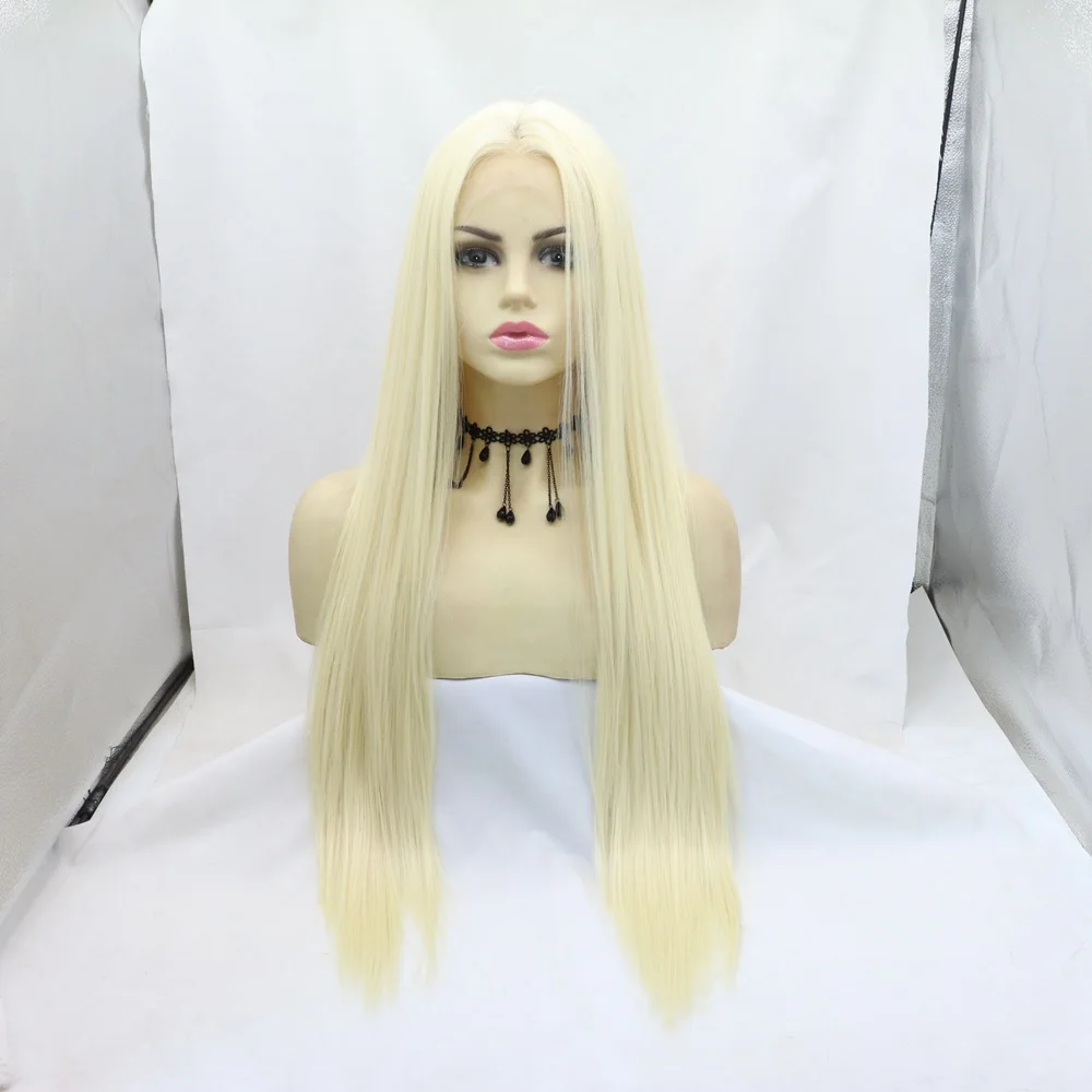 Straight Synthetic Hair For Women 24 Inch Blonde Cosplay Wigs High  Quality with Heat Resistant Fiber