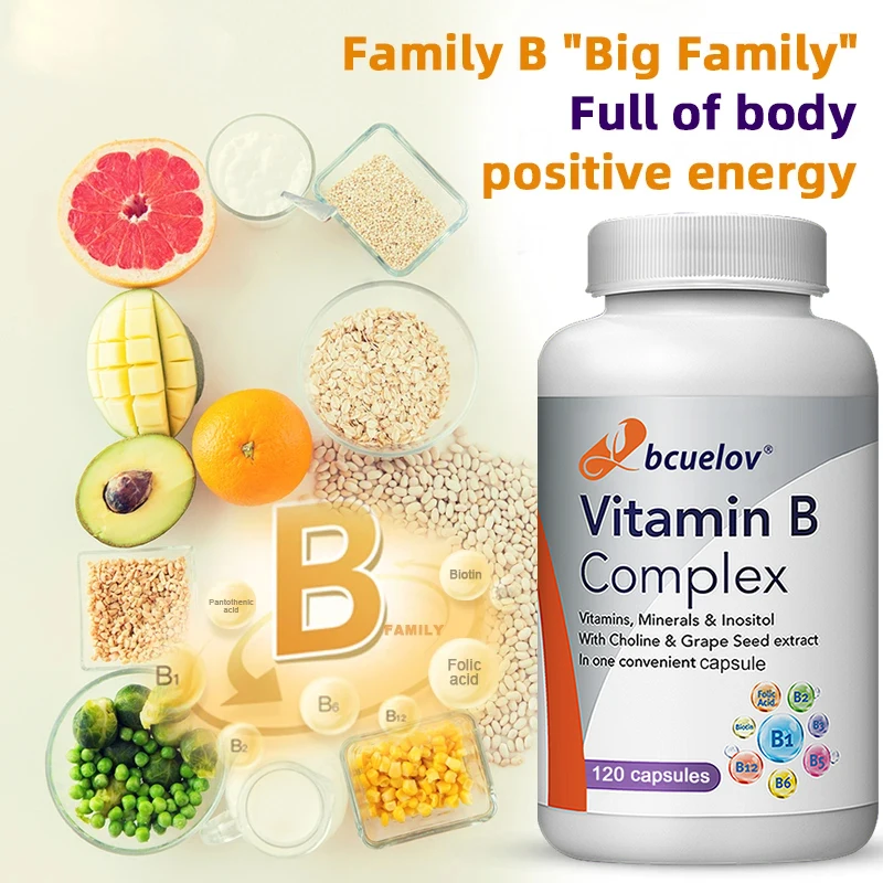 Vitamin B Complex Capsules - Helps with Healthy Energy Metabolism, Boosts Immunity, and Supports A Healthy Nervous System