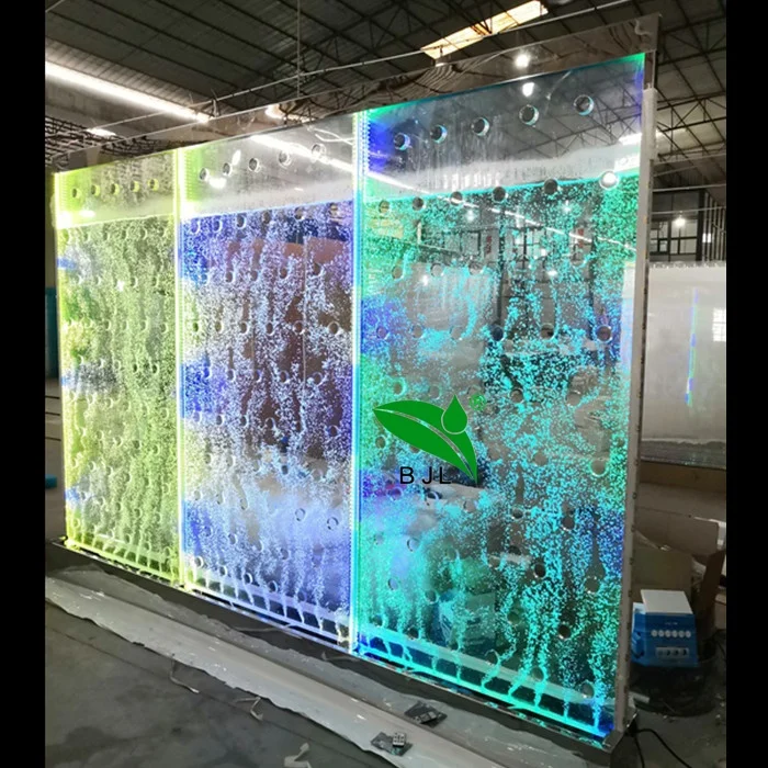 Personalização. Luxo Led Acrílico Colorido Bolha de Água Divisor de Parede com Espelho Base de Aço Inoxidável