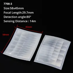 5Pcs Plastic Human body induction Infrared Optiacl Fresnel Lens 58x45mm Focal Length 29.7mm High Sensitivity Fresnel Lens PIR