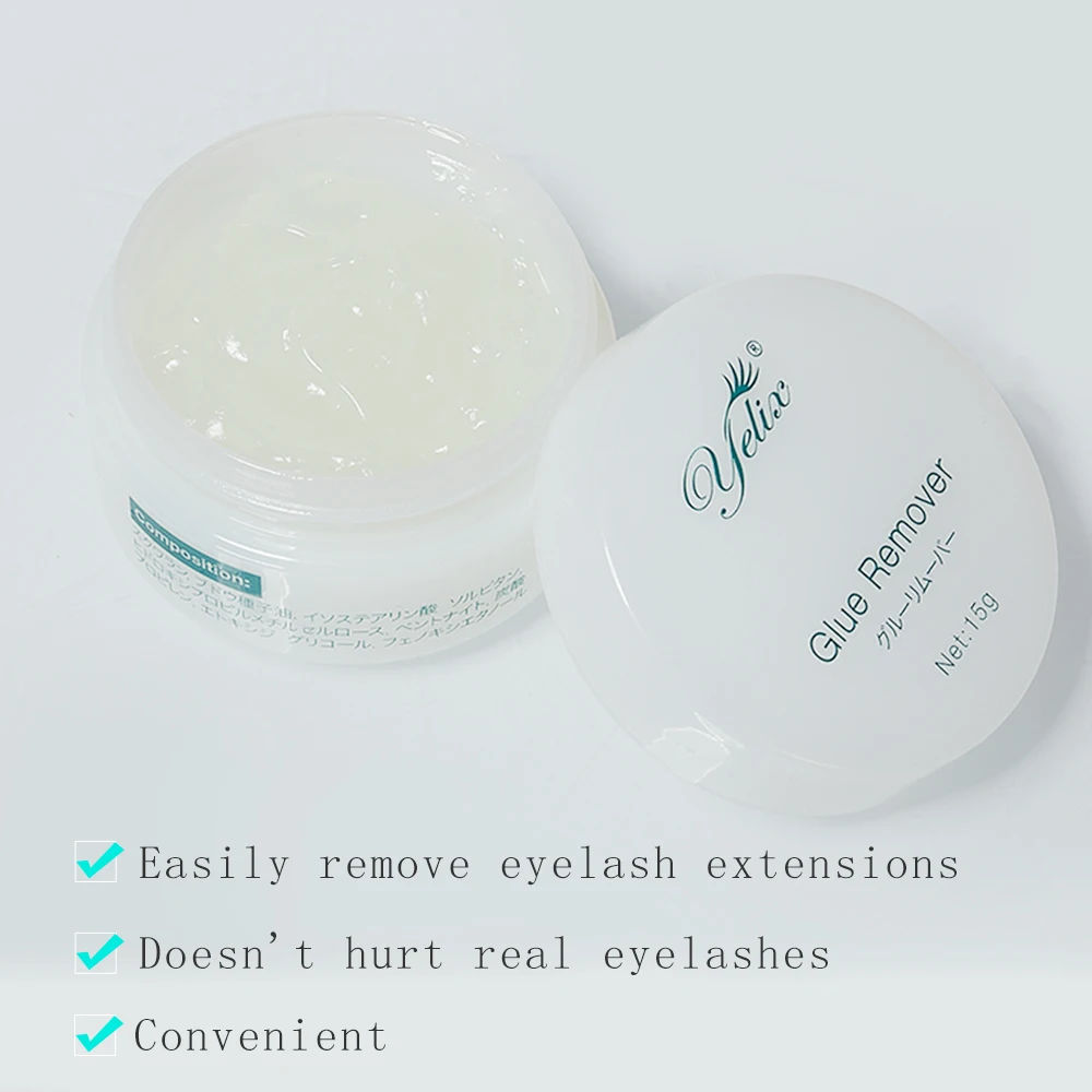 Yelix Eyelash Glue Remover Quick Unloading Adhesive Professional Cream Remover for Eyeslashes Makeup Tools