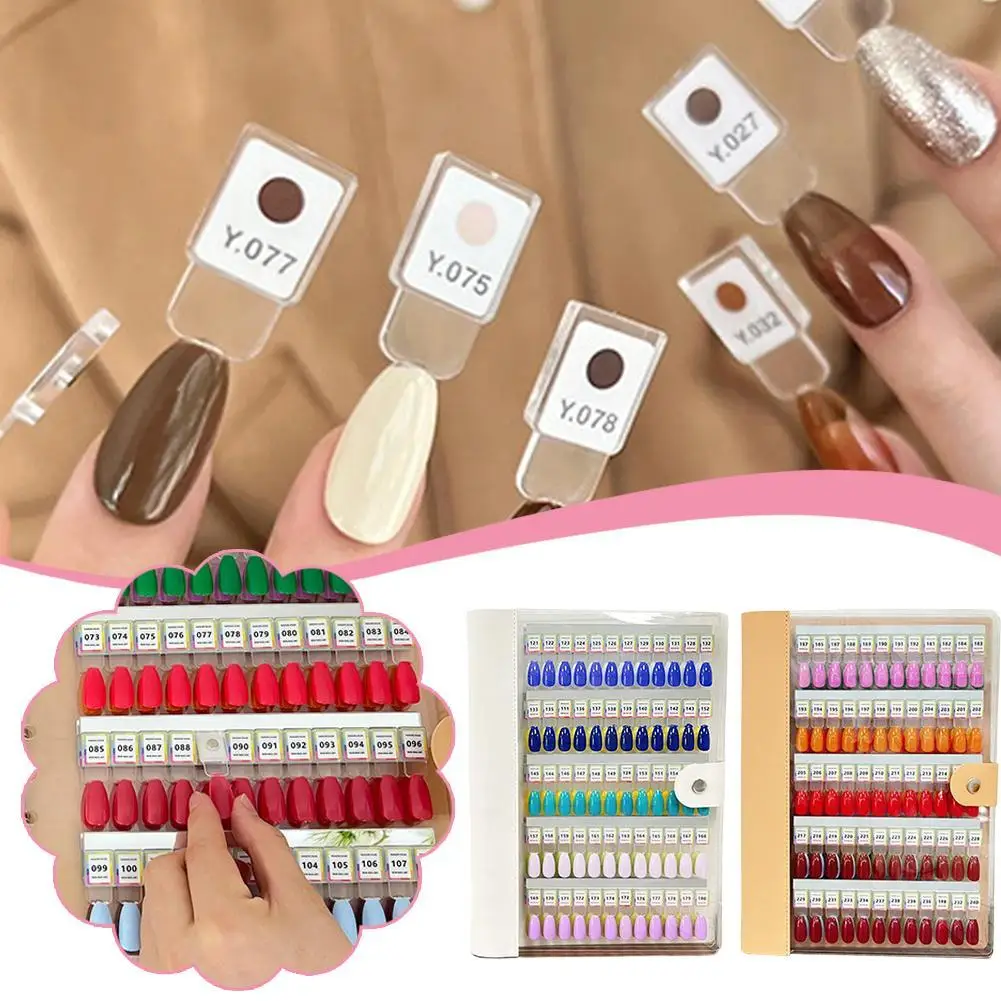 

Magnetic Nail Gel Color Try-on Tool Nail Color Plate Acrylic Display Board Comparison Color Card Storage Book 120/180/240 Colors