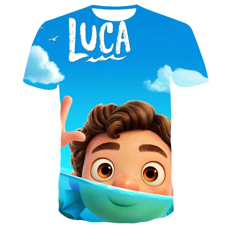 Disney Anime Luca Alberto Sea Monster 3D Print T-shirt Summer Men Clothing Fashion Harajuku Street Unisex Oversized T Shirt Tops