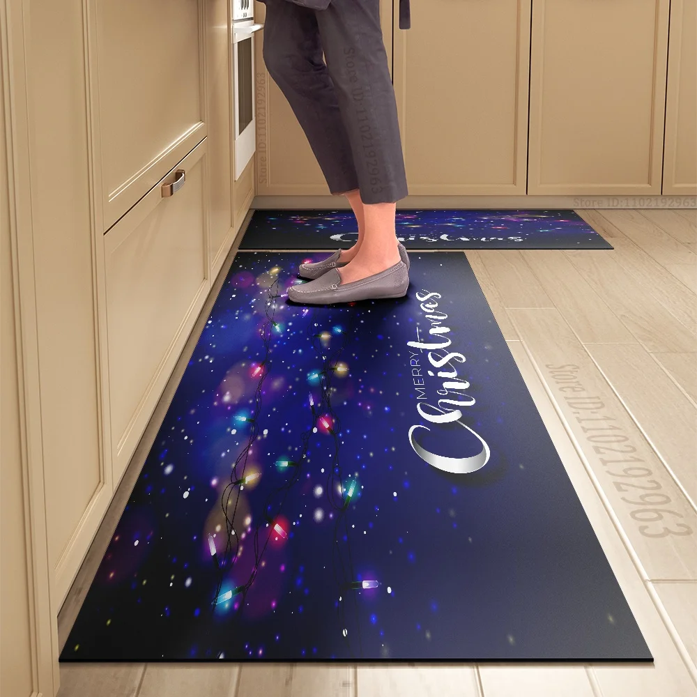 

Anti Slip Christmas Floor Mat Kitchen Rug Bedroom Long Bedside Area Rug Hallway Soft Washable Carpet Anti Slip Bathroom Doormat