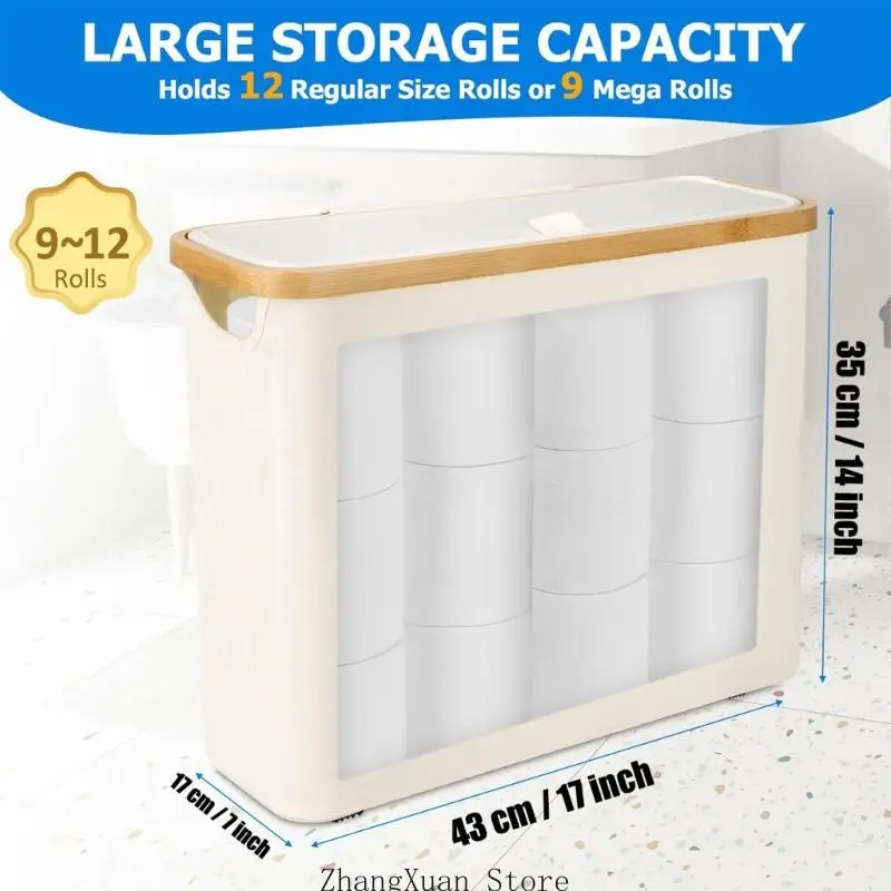 Geräumiger Toilettenpapierbehälter mit Sichtfenster für Küche oder Bad 3XUF – Detail 6