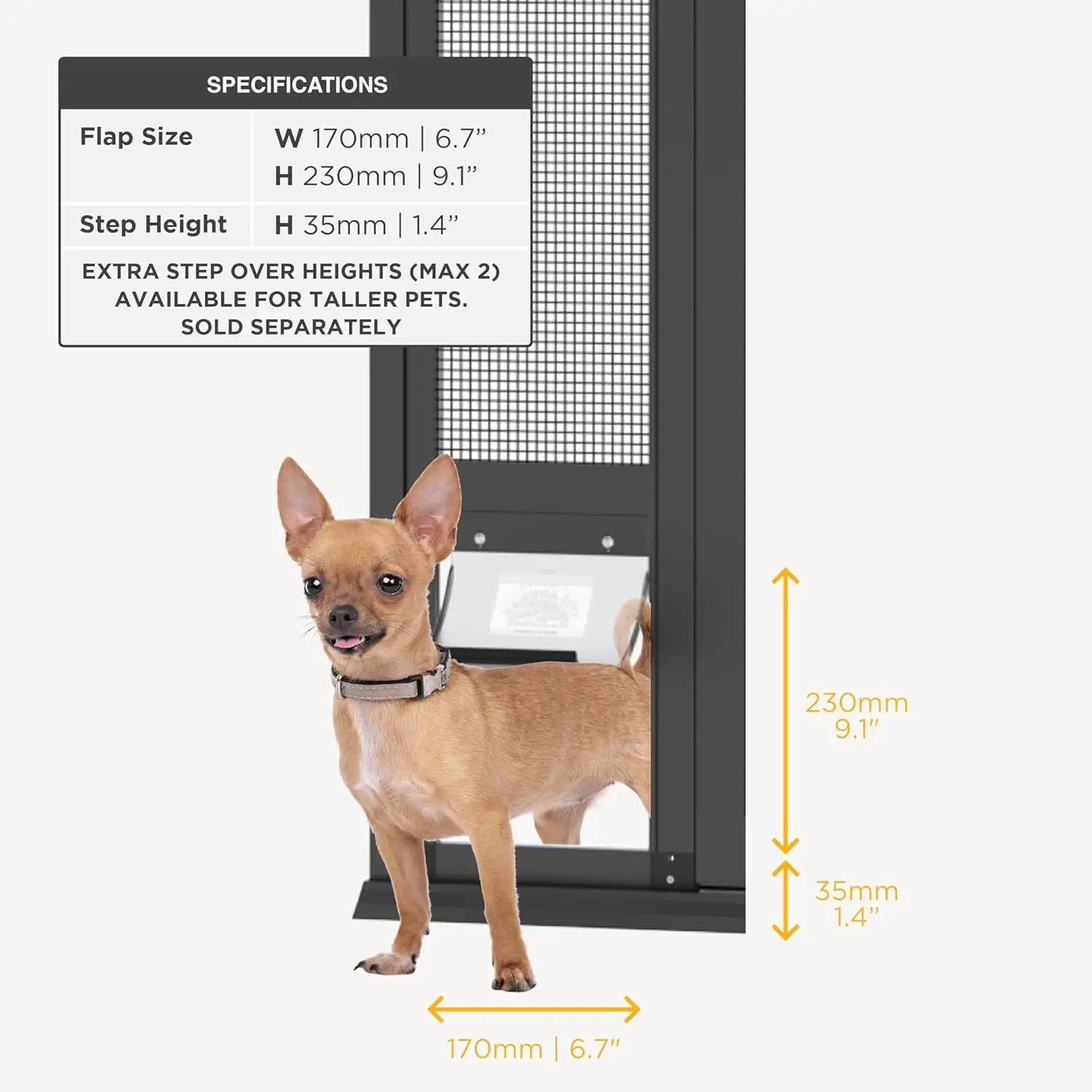 Sliding Door Application, Mesh, Black Pet Door Screen - UV Resistant, Locking Magnetic, Easy Install and Removal
