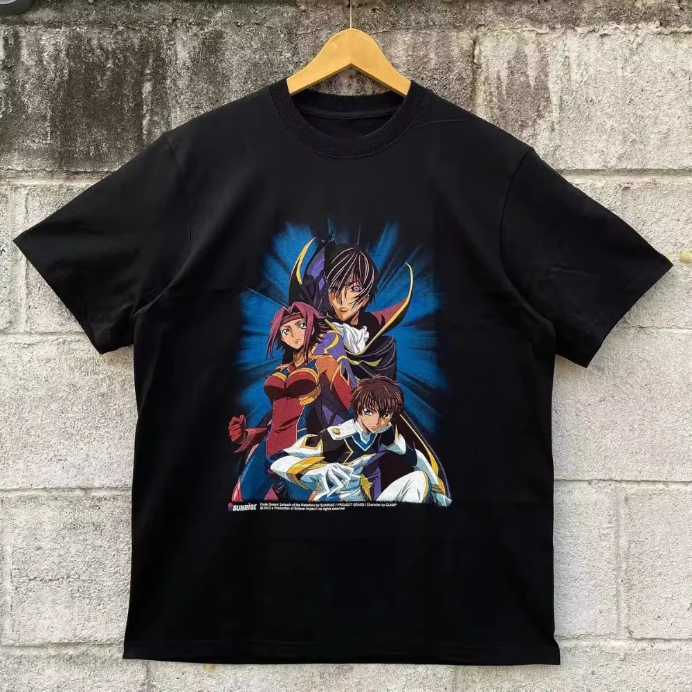 2024 New Women's T-Shirt Lelouch Code Geass Cotton T-Shirt Summer High Quality Anime Short Sleeve Casual High Quality Top