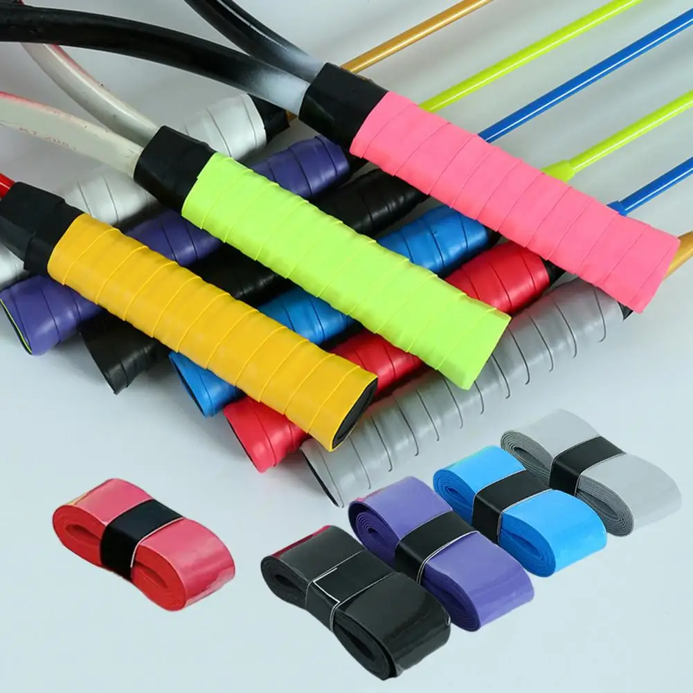 12Pcs Pickleball Grip Tapes Self-Adhesive Slip Resistant Vivid Color Universal Tennis Racket Grip Tape Overgrip Sweatband