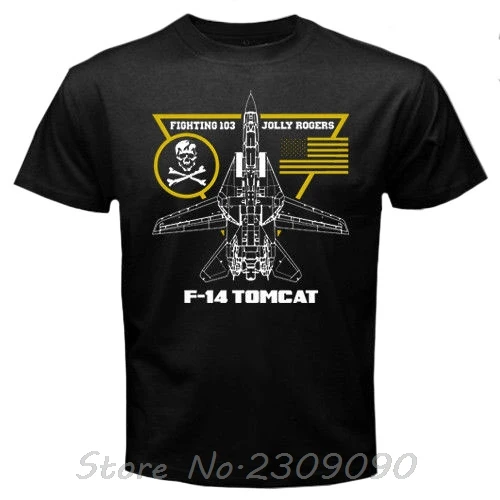 F-14 Tomcat القتال 103 جولي روجرز سرب الطيران القطن التي شيرت الإبداعية المتضخم تي شيرت للجنسين بلايز تيز ملابس للرجال