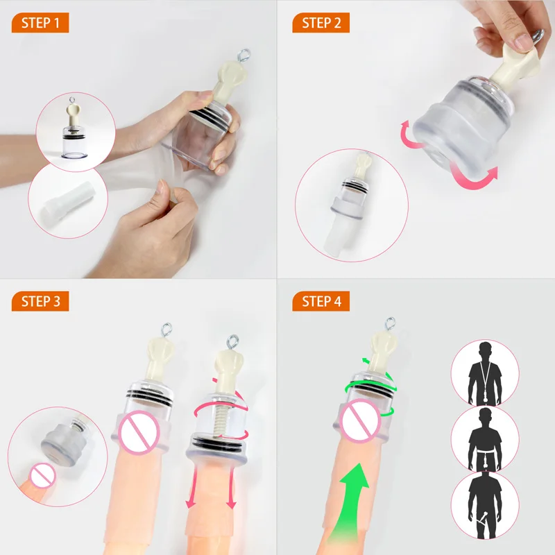 Penis Vacuum Pump Enlargement Sex Toys for Men Penile Extender Enhancer System Stretcher Hanger Kit Male Delay Trainer Set