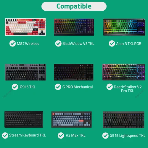 Imagen 2 del producto Funda para teclado Geekria para teclados de 87 teclas, bolsa de transporte de viaje de carcasa dura Compatible con AULA F87, Logitech G Pro, G915 TKL