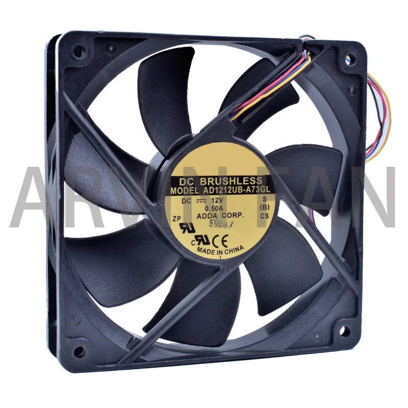 

Original AD1212UB-A73GL 12cm 120mm Fan 12025 12V 0.50A Double Ball Bearing DC Fan Computer CPU Cooler Cooling Fan