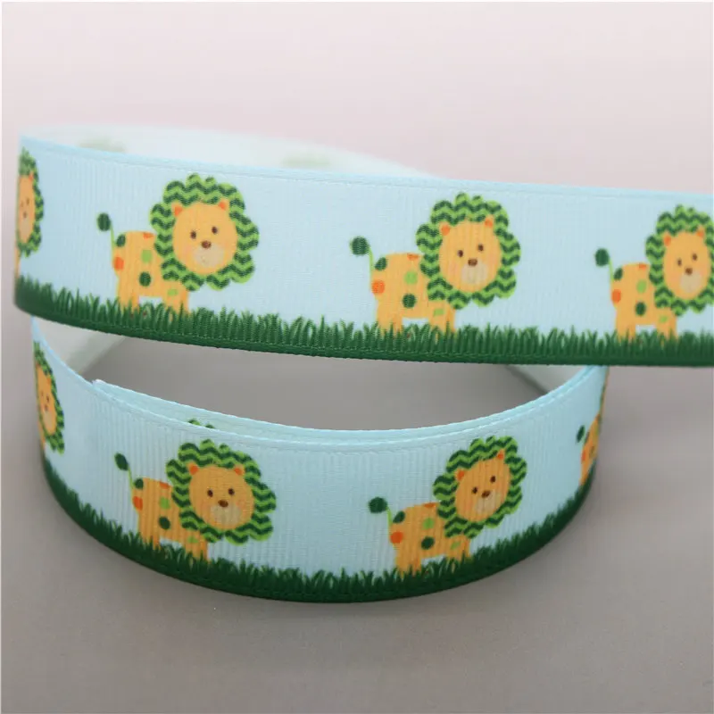 DUWES 50yards animals deer lion sloth Printed Grosgrain Ribbon Accessory Hairbow Headwear Decoration DIY Wholesale OEM D1253