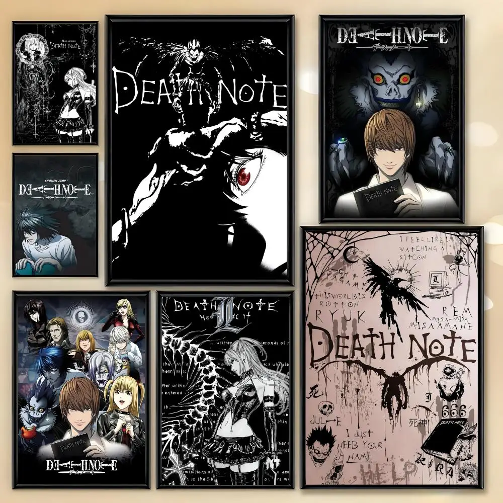 Anime Death Note Poster HD Art Sticky Wall Room Decor Home Waterproof Home Living Bar Aesthetic Decoration