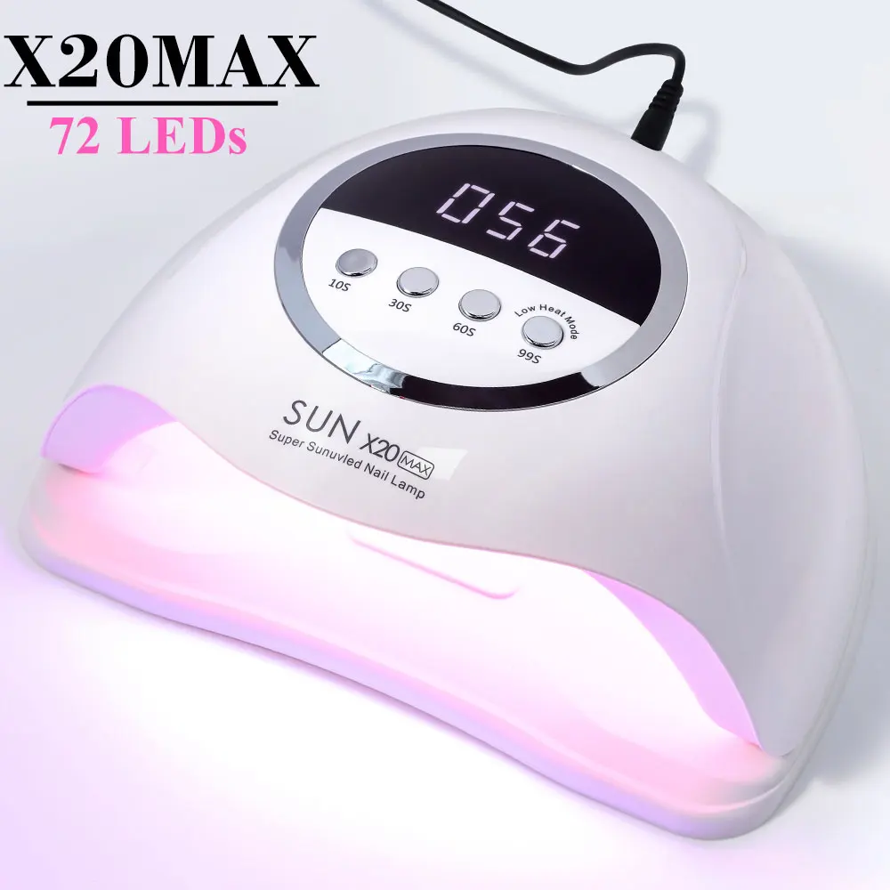 

Professional Nail Dryer Lamp 72 LEDS Quick Drying Nails Light for Manicure Acrylic Gel with Auto Sensor UV/LED Nail Lamp Tools