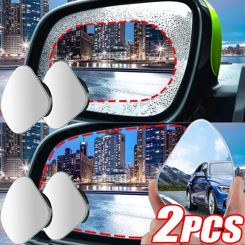 2pcs/set Car Blind Spot Mirror 360 Degree Rotating Frameless Auxiliary Rearview Mirror Auto Motorcycle Wide Angle Sector Mirrors