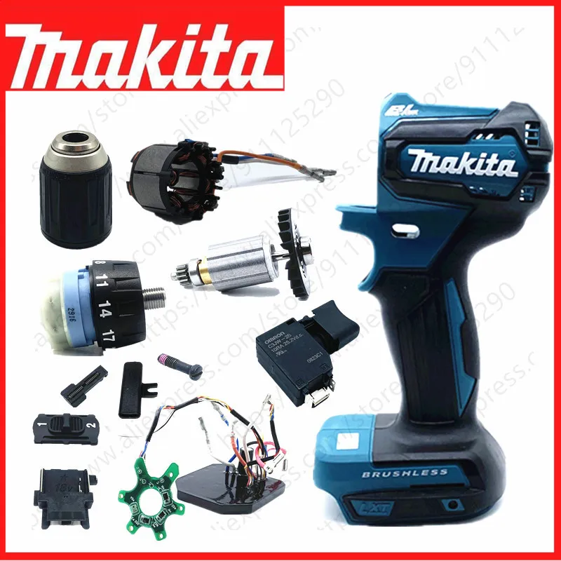 

Makita DDF483 Корпус патрона Переключатель двигателя Коробка передач Держатель угольной щетки для DDF483RFE DDF483RTE DDF483Z Аксессуары для электроинструментов